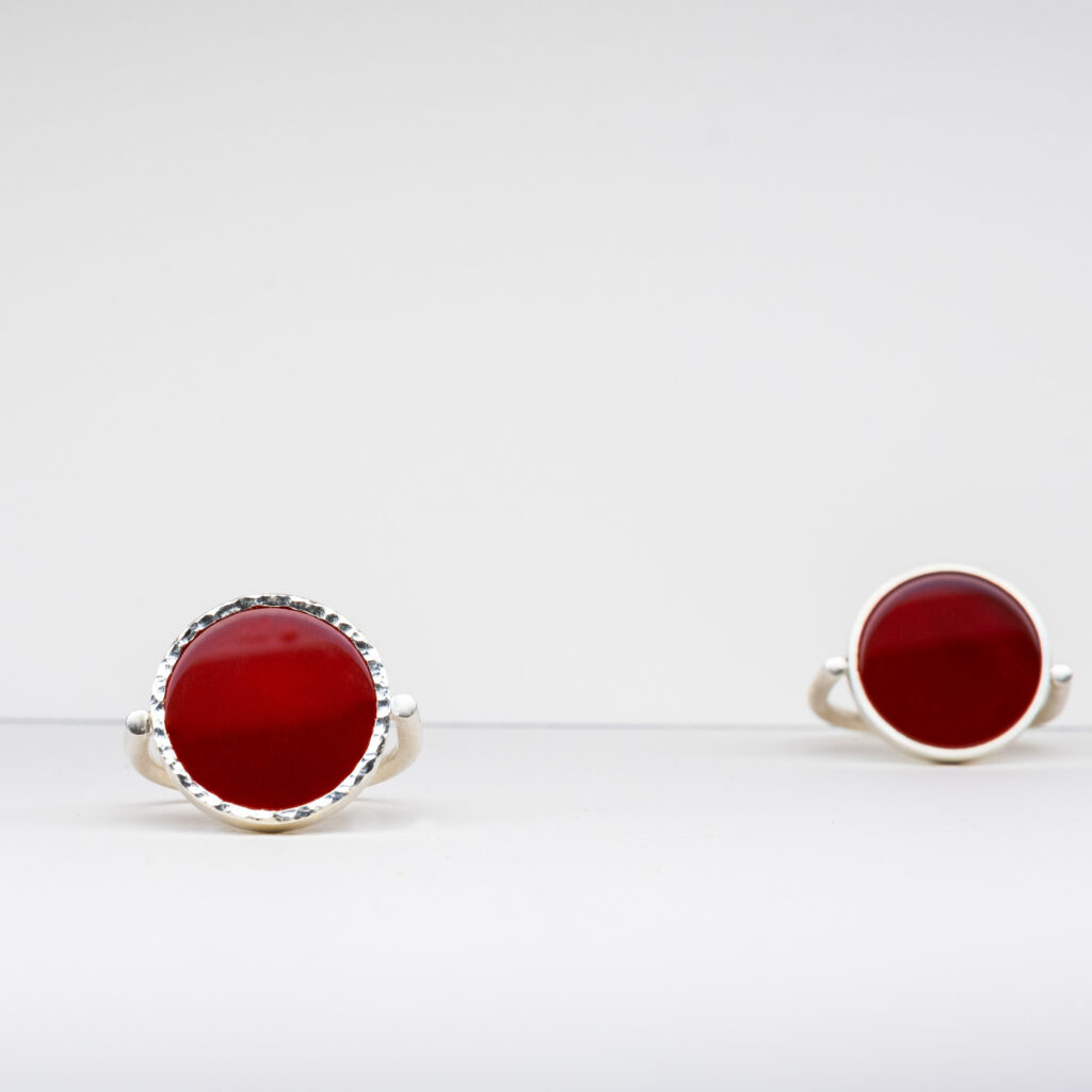 Karneol Ring in Silber gefasst