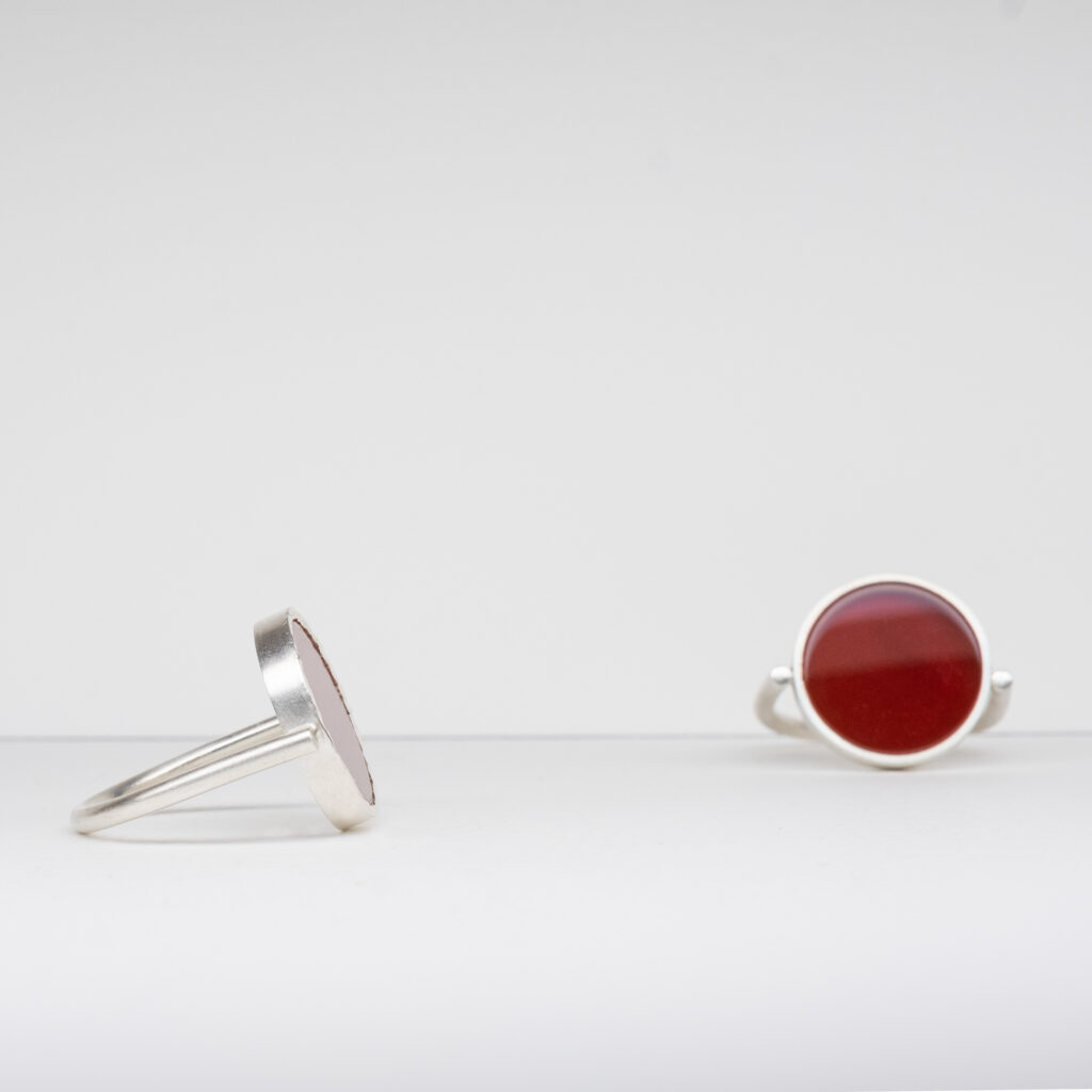 Karneol Ring in Silber gefasst