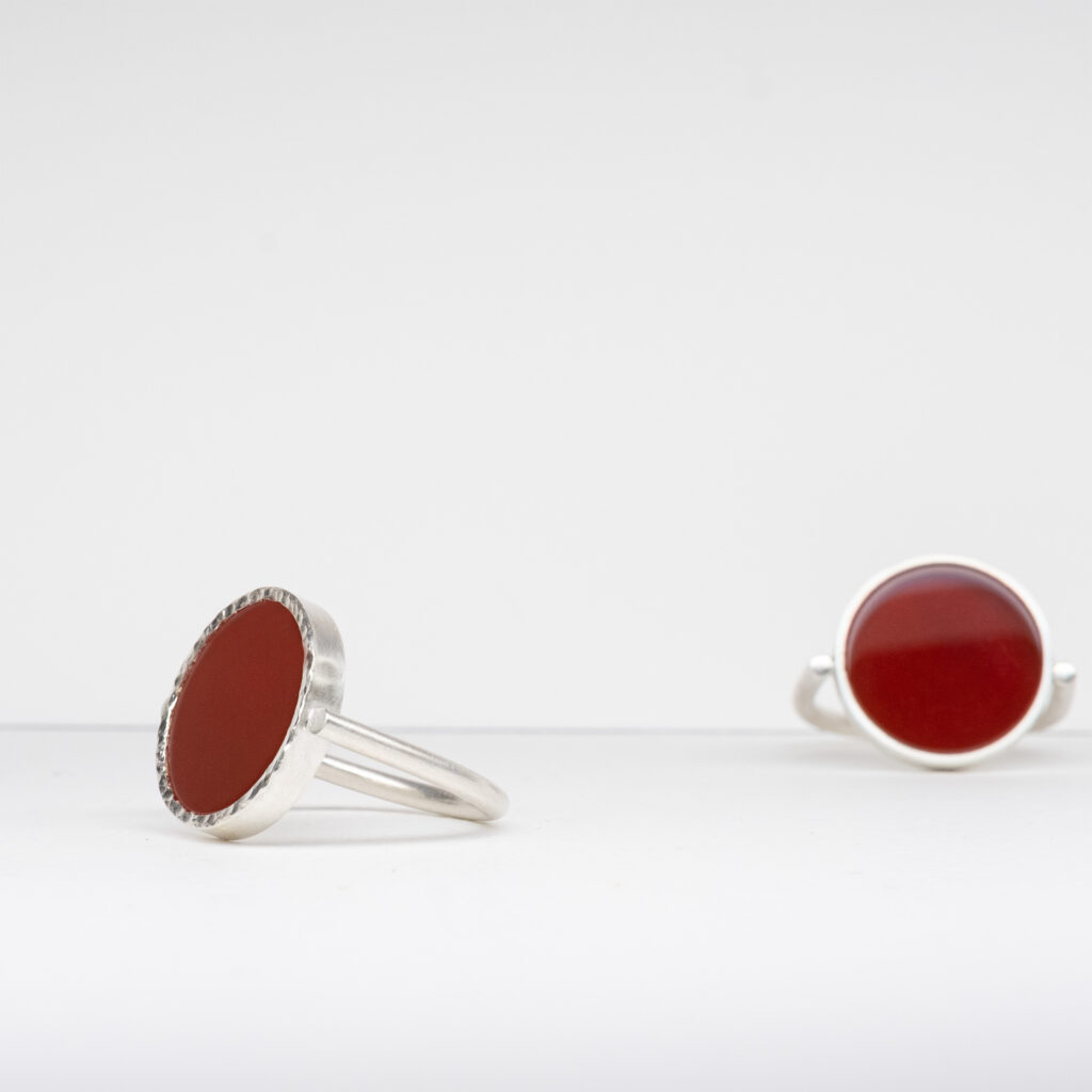 Karneol Ring in Silber gefasst