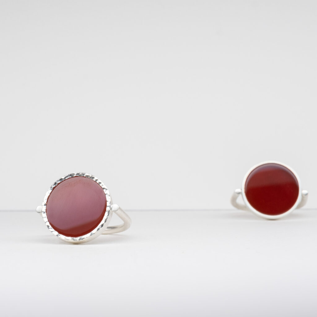 Karneol Ring in Silber gefasst