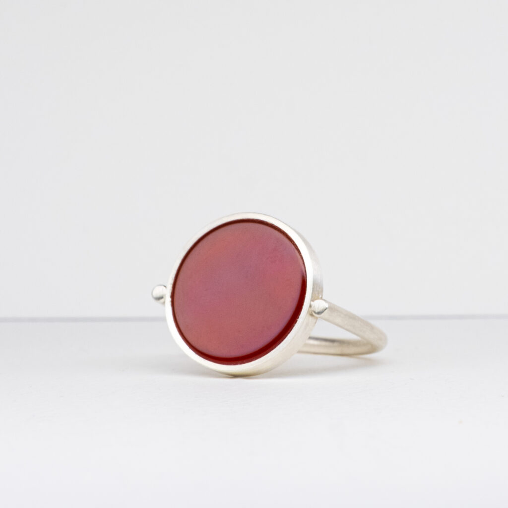 Karneol Ring in Silber gefasst